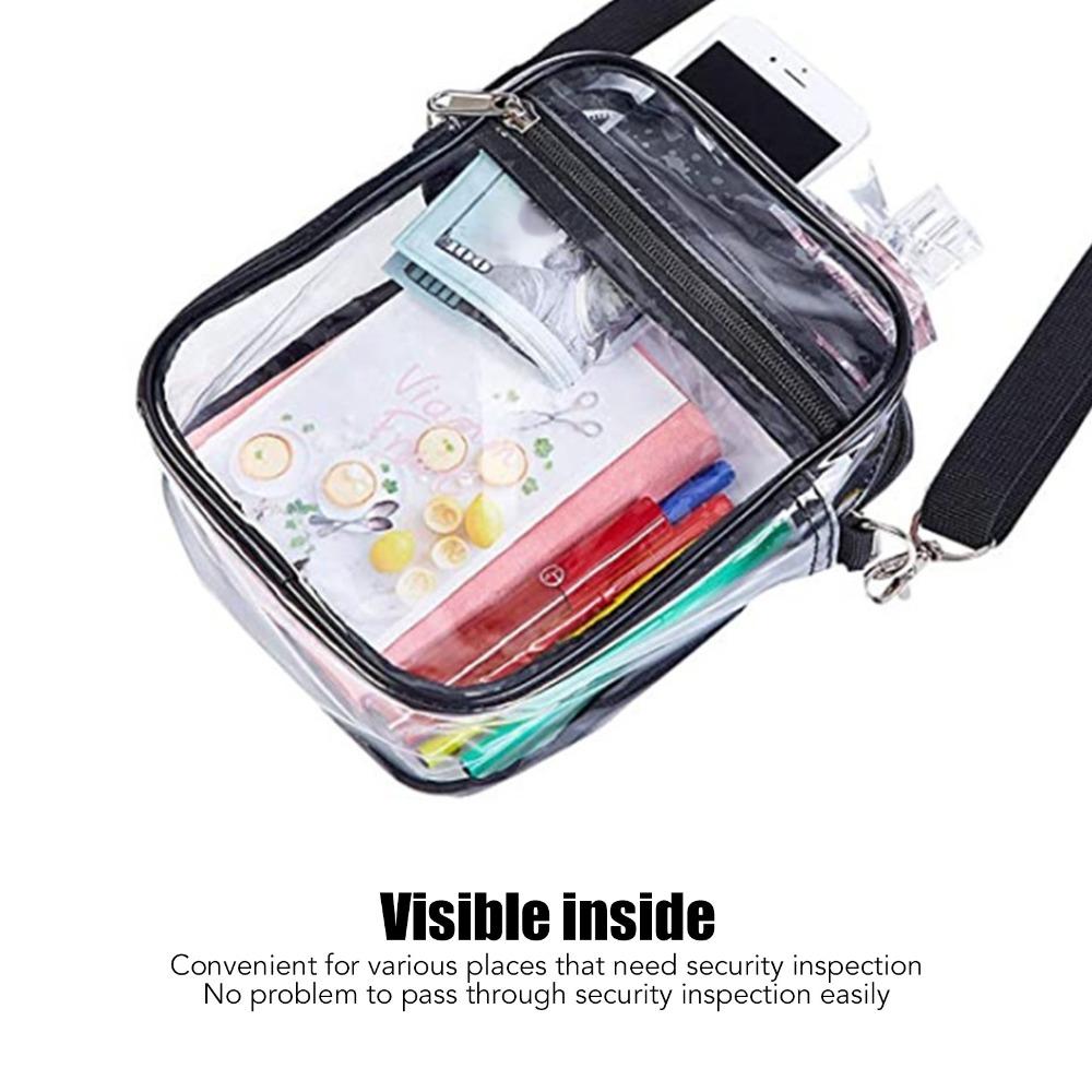 2 Pcs Removable Transparent Shoulder Bag PVC Clear Crossbody Bag Durable Clear Messenger Bag Sports