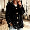 Женский Кардиган с Капюшоном Свободного Покроя Оверсайз Накидка на Пуговицах