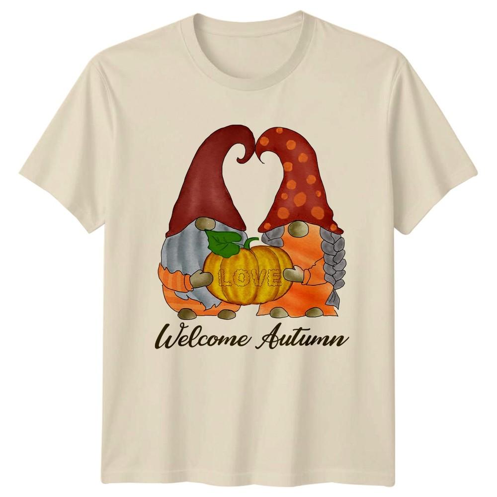 Welcome Autumn Love TShirt Gnomes Autumn Gift For Him And Her