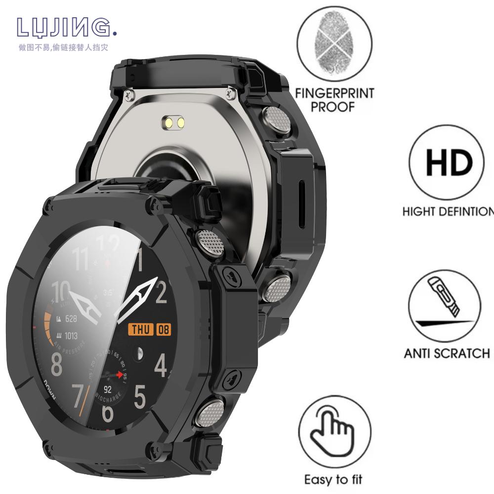 Закаленное Стекло Чехол для Умных Часов Amazfit T-Rex Ultra2 Полное Покрытие Бампер для Amazfit T Rex Ultra 2 Корпус Аксессуары