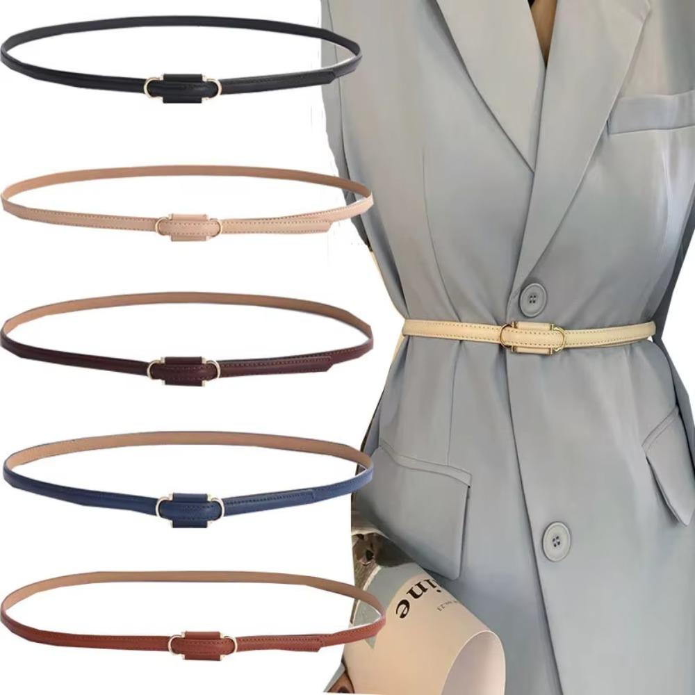 PU Leather Slim Belt Thin Dress Belt Versatile Suit Belt Women Accessories