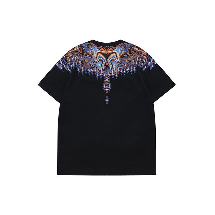 Fila Fusion X Marcelo Burlon County Of Milan Весна-Лето 2022 Повседневная Ретро Футбол Спортивная Дышащая Футболка с Коротким Рукавом Унисекс Топы Глубокий Черный T11U229101FBK