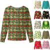 Women's Casual Fashion Long-Sleeve Single-Breasted Christmas Print Jacket