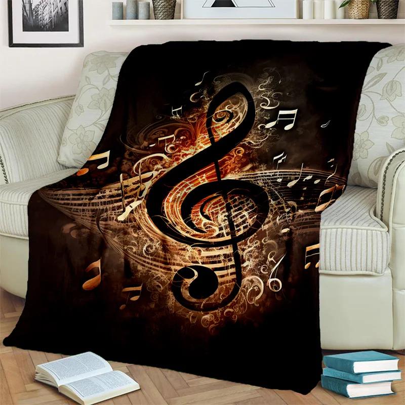D Colorful Musical Note Throw Blanket Soft Cozy for Home Bedroom Sofa Picnic Travel Office Kids Cover Home Textiles
