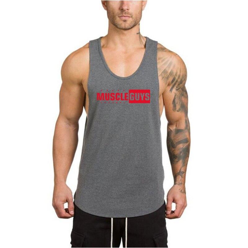 Muscleguys Фитнес мужская тренажерный зал стрингер майка мужская одежда для бодибилдинга тренировки синглет тяжелая атлетика спортивная одежда рубашка без рукавов