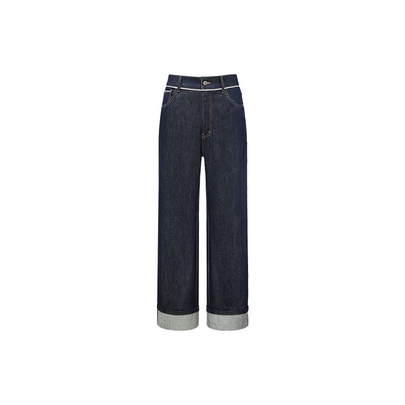 Feng Chen Wang Jeans Unisex Blue Moderate Straight Fit Pants FUF20TR05