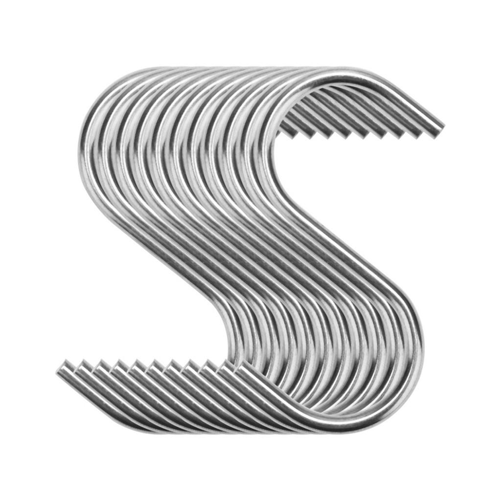 Stainless Steel S-Shaped Heavy-Duty Hook Silver Color 10PCS