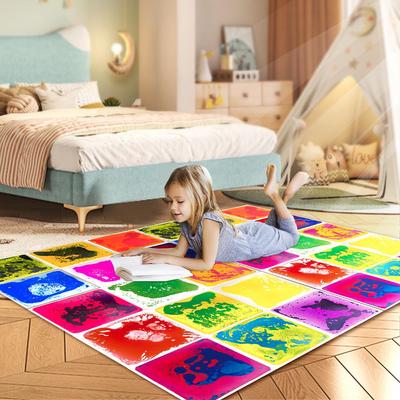 Жидкая сенсорная плитка для пола 30x50 см - Перетекающий ПВХ пазл-кирпич