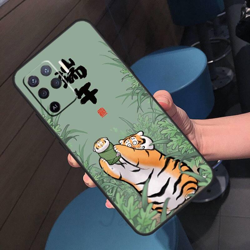Чехол с милым толстым тигром для OPPO A52 A72 A92 A54 A74 A94 A3S A5S A5 A9 A31 A53 A83 A91 A93 A1K A15 A16