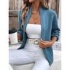 Sweater New Autumn and Winter Women's Stand-up Collar Solid Color Knitted Cardigan Jacket