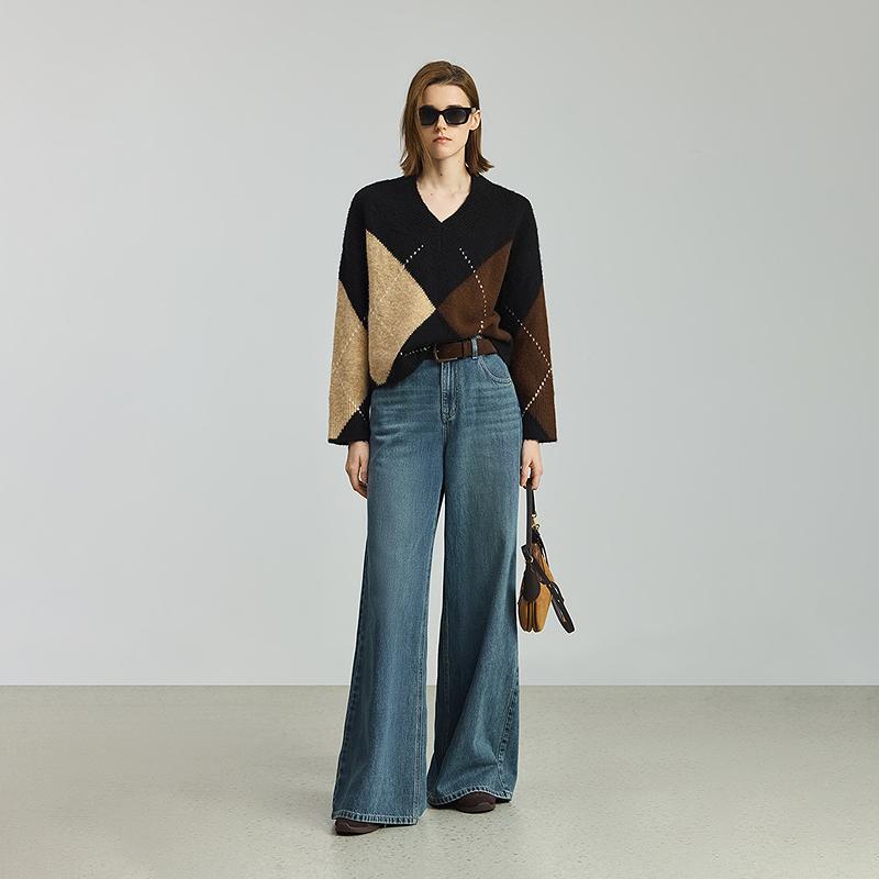 LILY wool jacquard knitted sweater
