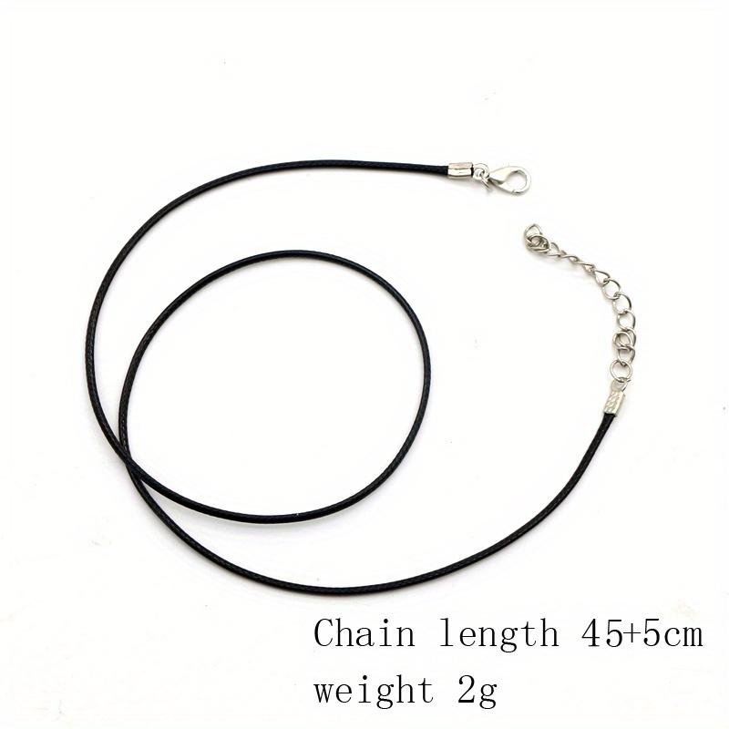 20Pcs 45cm Black Leather Braided Rope Necklaces with 5cm Extender Chain with Lobster Clasp String Cord DIY Jewelry Chains