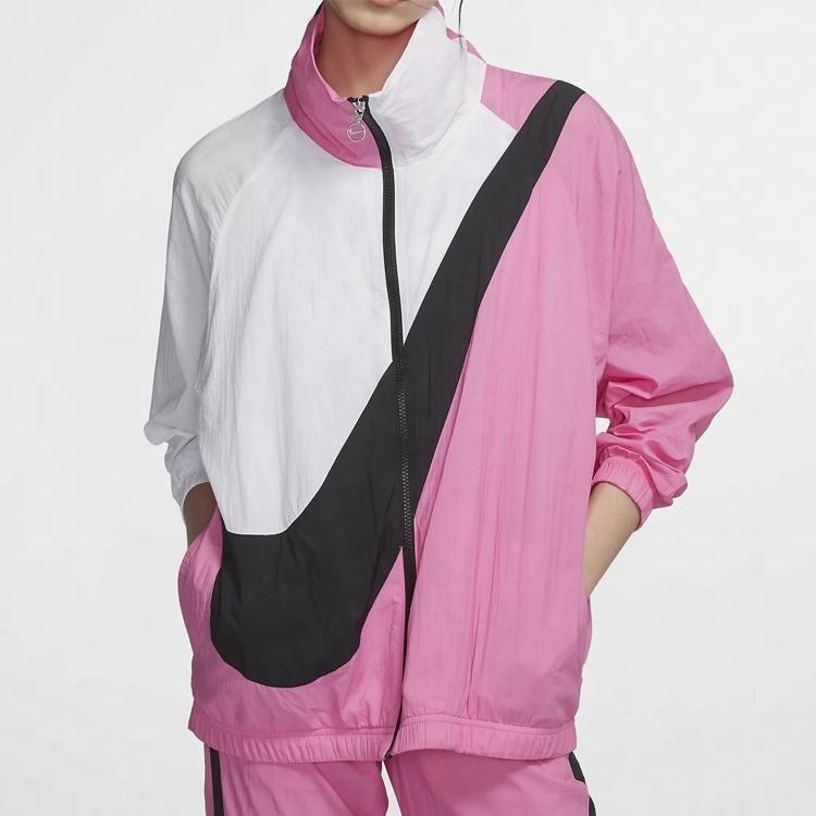 Nike Women's Woven Swoosh Jacket Pink White Black BV3686-610