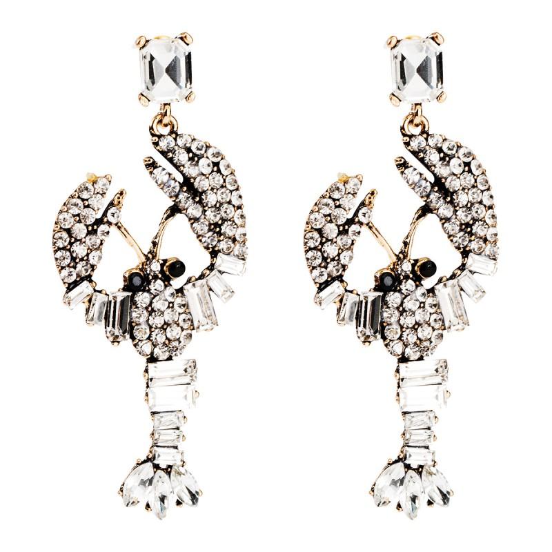 Acrylic Lobster Statement Earrings With Rhinestone Embellishment Women Vintage Chic Fashion Jewelry 2025 Collection