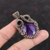Кулон Звездный Аметист Кулон, обернутый медной проволокой Кулон из настоящего драгоценного камня Ювелирные изделия Звездный Аметист для подарка Ювелирные изделия из медной проволоки Кулон ручной работы