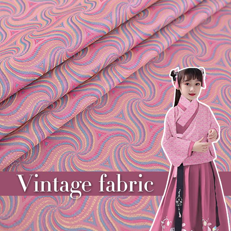 100*114cm Vintage Chinese Style Damask Fabric For Sewing Diy Hanfu Baby Clothes Wallet Scarf Garment Patchwork Material