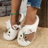 Cute Cartoon Cat-Shaped Indoor Slippers for Women, Comfortable with A Soft, Non-Slip Sole.