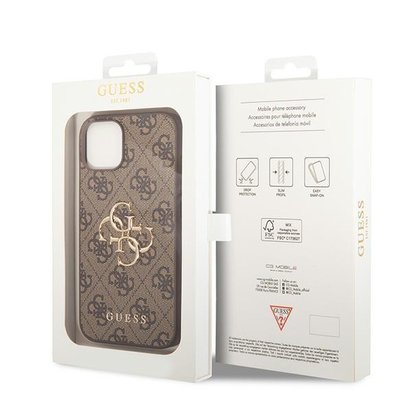 Guess Guhcp15S4Gmgbr Iphone 15 / 14 / 136.1 Brązowy/Brown Hardcase 4G Duże Metalowe Logo
