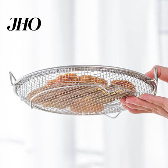 Stainless Steel Cooking Rack Frying Oil Strainer Basket with Mesh Heat-Resistant Skimmer Air Fryer for Deep Rust-Proof Dishwasher Safe Accessory