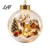 Christmas Tree Garland Accessories Luminous 3D Ball Pendant Transparent Acrylic Hanging Ornament with Indoor Holiday Window Decorations LED