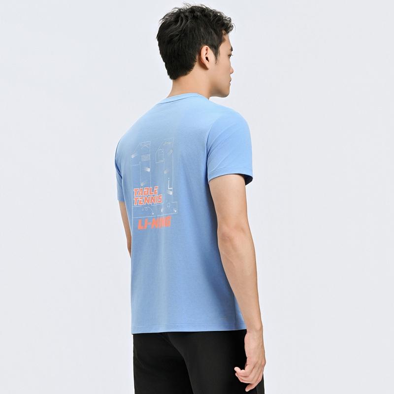 Li Ning Серия Elite для настольного тенниса Круглый вырез Удобная Повседневная Быстросохнущая Дышащая Легкая Футболка с коротким рукавом AHSW063-2