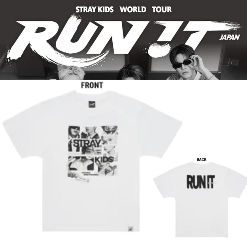 Stray Kids Мировой тур RUN IT JAPAN БЕЛАЯ ФУТБОЛКА POP-UP ОФИЦИАЛЬНЫЙ ТОВАР / Предзаказ