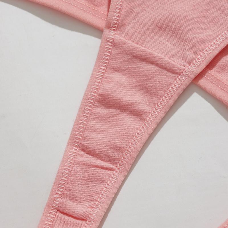 Женские хлопковые сексуальные стринги однотонного цвета, удобное, приятное к коже нижнее белье