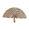 Handmade Straw Weaving Fan Natural Sea Grass Raffia Hand Fan Semicircular Woven Palm Leaf Handheld Fan Summer Cooling Fan Wedding Party Decoration