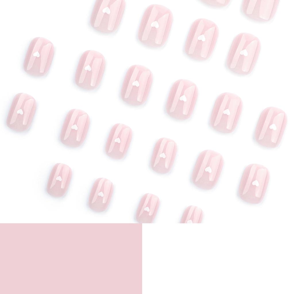 24 шт. Маникюр в нюдовых тонах, накладные ногти, белые маленькие накладные ногти Love, простые накладные ногти Mini Nail Piece