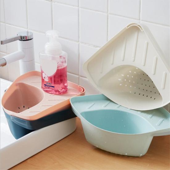 Держатель для кухонной мойки Сливная треугольная полка для хранения мусора Угловая корзина