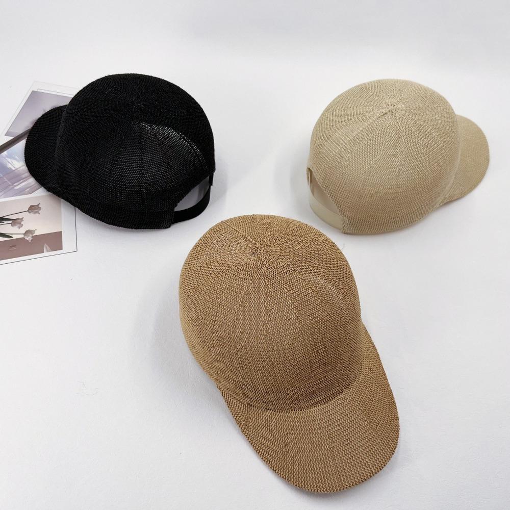 Breathable Mesh Baseball Cap Solid Color Paper Sun Hats Fashion Straw Baseball Cap  Unisex