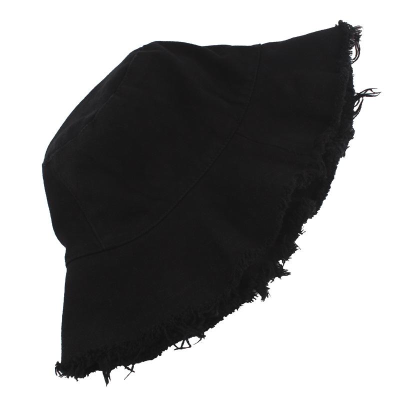 Cotton Fringed Fisherman Cap Soft Aluminum Wire Shape Water Wash Bucket Hat Women Four Seasons Solid Outing Basin Hat
