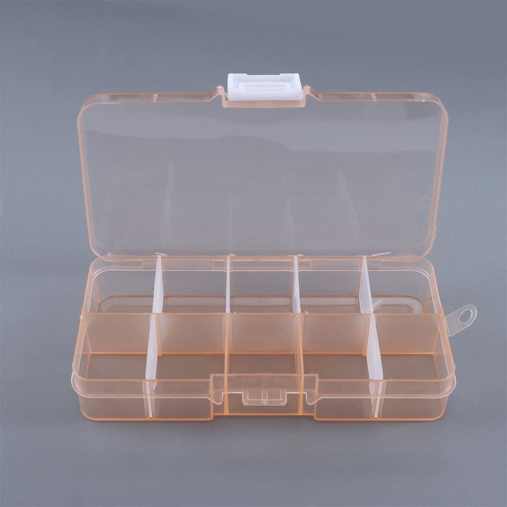 Plastic Detachable Storage Case Square Fishing Tackle Box 10 Compartments Storage Box Fishing Box