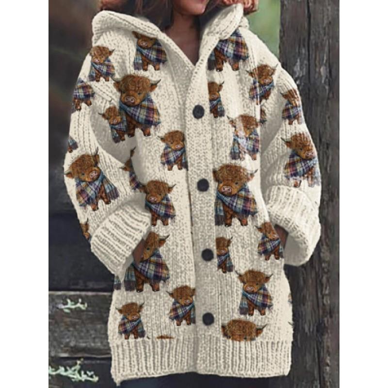 2026 Halloween Animal 3D Printed Hooded Cape Sweatshirt Women Streetwear Casual Long Sleeve Pullover