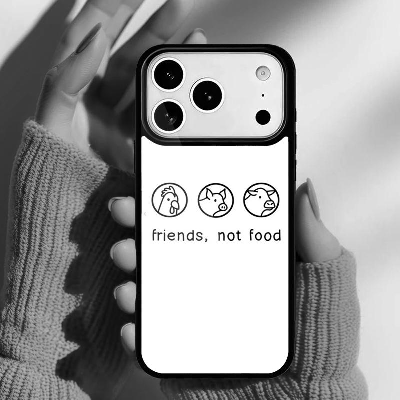 Ешь фрукты, а не друзей Веганский чехол для телефона для iPhone 17 16 15 14 13 Pro Max Задняя крышка для 12 11 Pro Coque