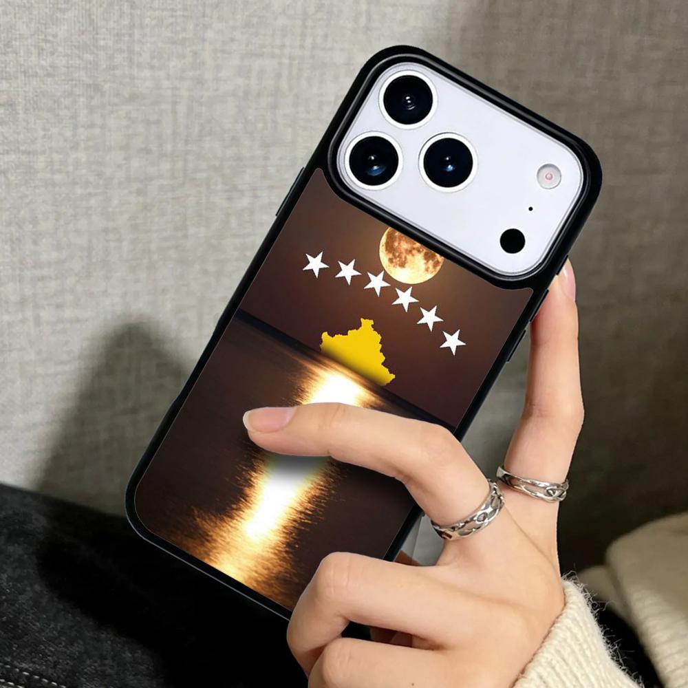 Чехол Case для iPhone 17 Air 16 Pro Max 15 Plus 11 13 Mini 14 12 Задняя крышка телефона Флаг Косово