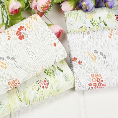 Однотонная ткань с принтом маленьких полевых цветов, Рукоделие DIY Одежда, Платье-рубашка, Ткань для шитья, 100% Хлопок