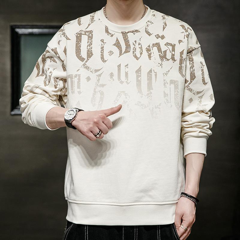 Плюс размер M-8XL весна и осень свободный свитер мужской плюс размер круглый вырез повседневный плюс бархатный мужской длинный рукав свитер