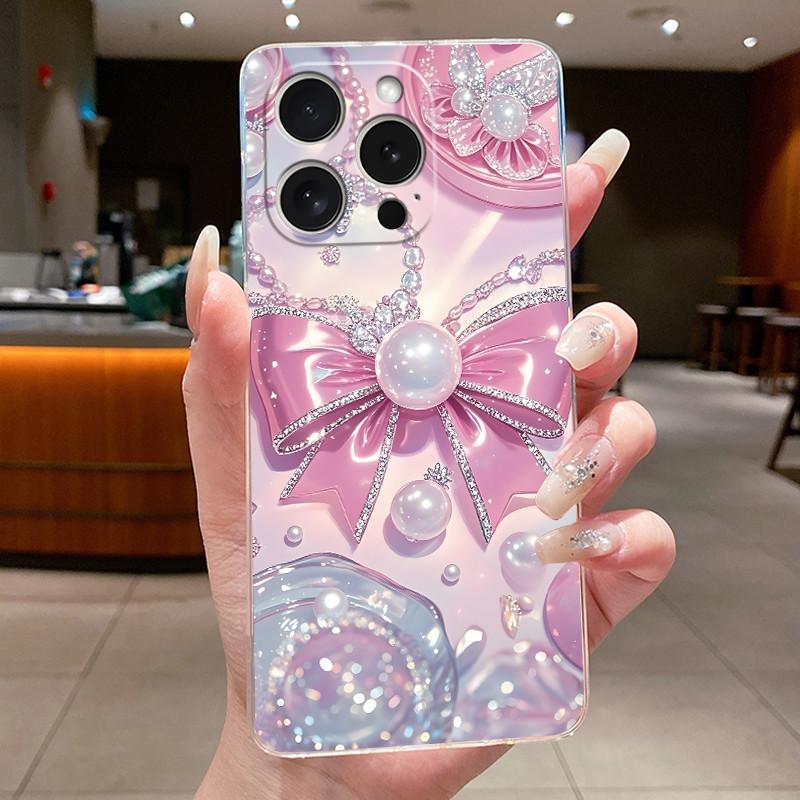 Cases For iPhone 16 Pro Max 16Pro Flower Butterfly Phone Case For iPhone 16e 16 Plus Soft Silicone Transparent TPU Back Cover