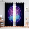 E-Sports Room Curtains Cool Game Handle Printed Curtains Dark Cool Rod Pocket Game Room Living Room Decoration Can Be Customized