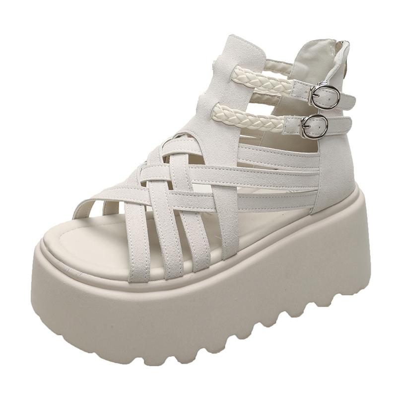 Мода 2025 Дизайнеры Женские Летние Сандалии Открытый Носок 8СМ Платформа Танкетка Кроссовки Женская Повседневная Обувь Пляжные Сандалии Женские