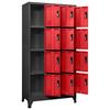 Locker Cabinet Anthracite and Red 90 x 45 x 180 cm Steel