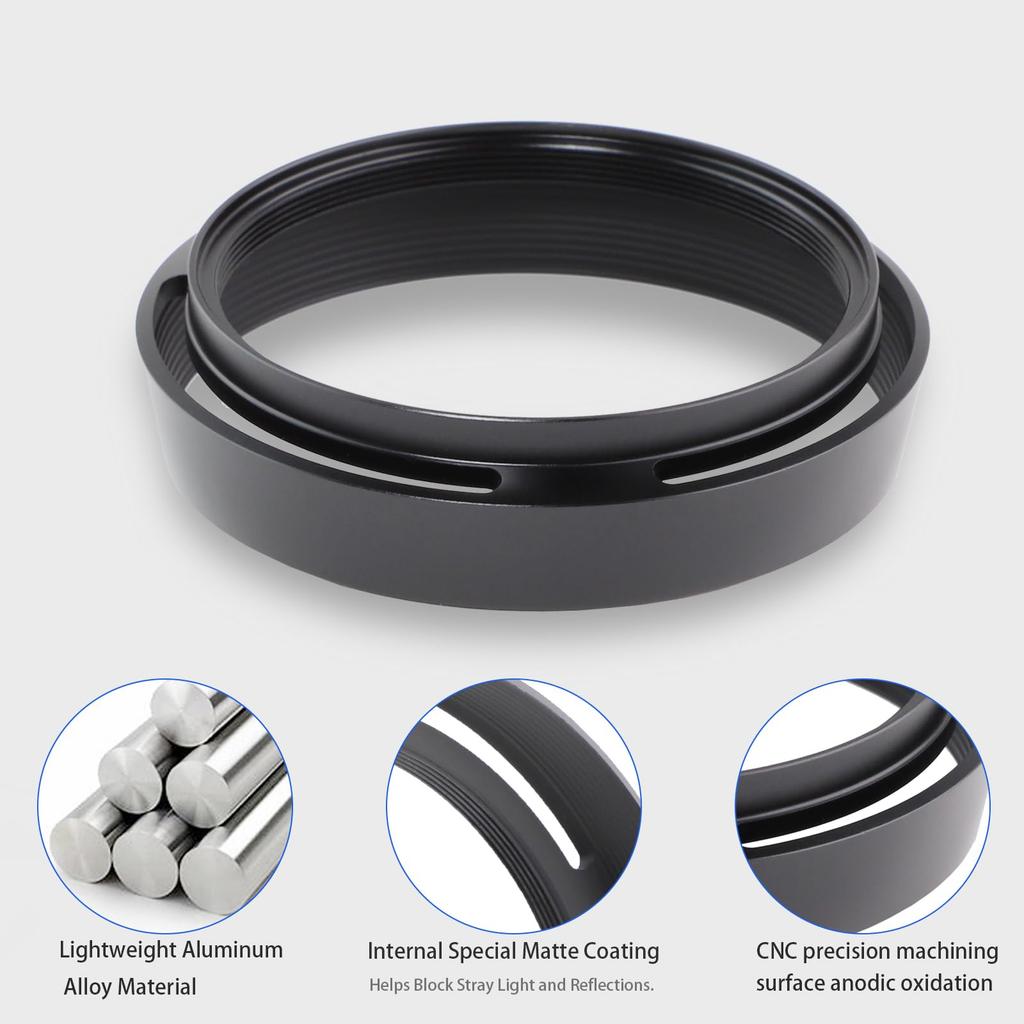 Металлическая бленда объектива Haoge для камеры Leica Q3 Q2 QP q Typ 116 Typ116, черная с крышкой Q3-43 QP LH-LQOB+FLC-49