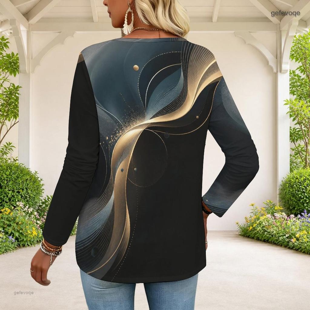 Women Plus Size Front Zip Long Sleeve Printed T Shirt Black Red White
