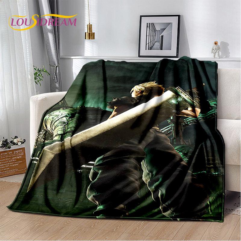 Мягкое плюшевое одеяло серии Final Fantasy Games Gamer, фланелевое одеяло, одеяло для гостиной, спальни, кровати, дивана, чехол для пикника