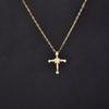 Минималистичное женское колье-крест из стерлингового серебра 925 пробы с золотым покрытием - Элегантный французский дизайн
