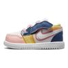 Air Jordan 1 Low ALT SE TD Разноцветные парусиновые детские кроссовки Белый Французско-Синий Топаз-Золото FD2656-100