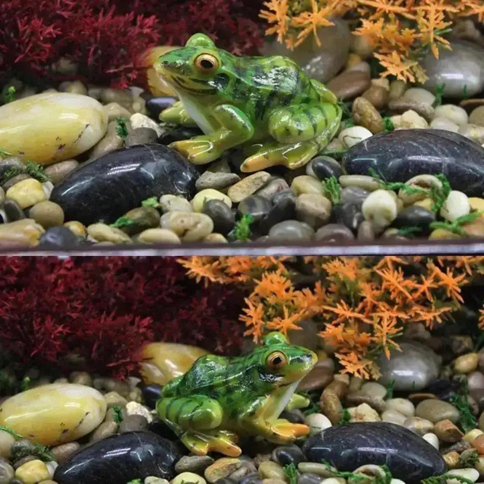 Милая декоративная статуэтка лягушки из смолы, сделай сам, для наружного сада, бонсай, украшение магазина, скульптура животного для стола, садовый декор, орнамент