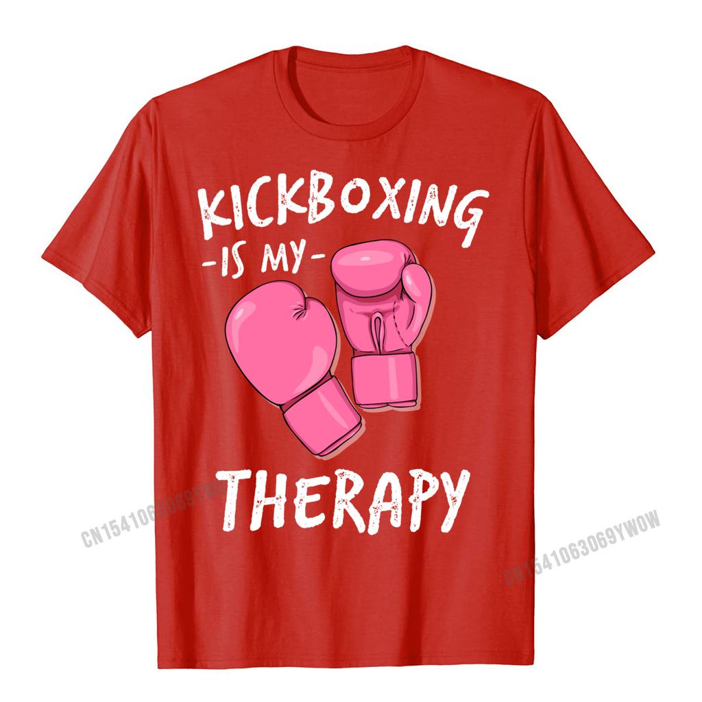 Kickboxing Is My Therapy Sweater Womens Hoodie Boxing Gift Unisex Tops Tees For Unisex Cotton Top T-Shirts Normal High Quality