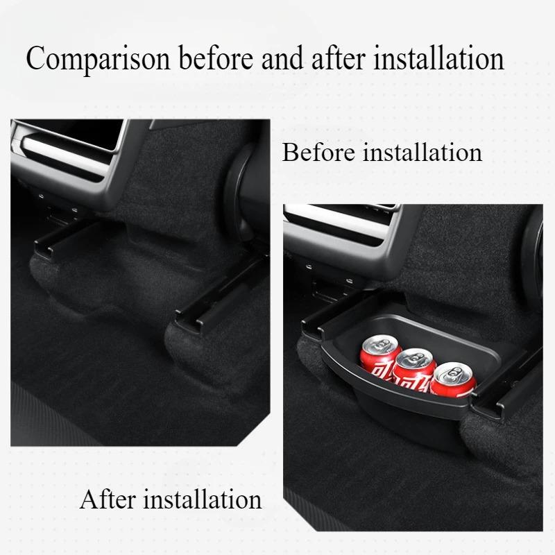 TPE Rear Seat Storage Box for Tesla Model Y Juniper 2025 2026-UP Organizer Center Console Bins Backseat Garbage Car Accessories